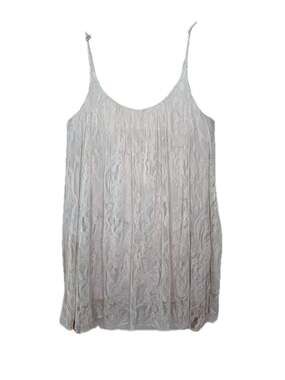 Chan Luu Ivory Sheer Floral Lace Overlay Flowy Cami Tank Top
